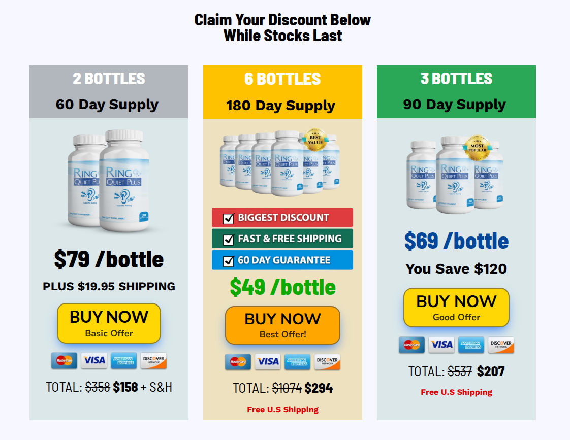 Ring Quiet Plus - SS - Tinnitus Supplement - TSL & VSL - CPA - [US, CA, UK, AUS, NZ, IE]