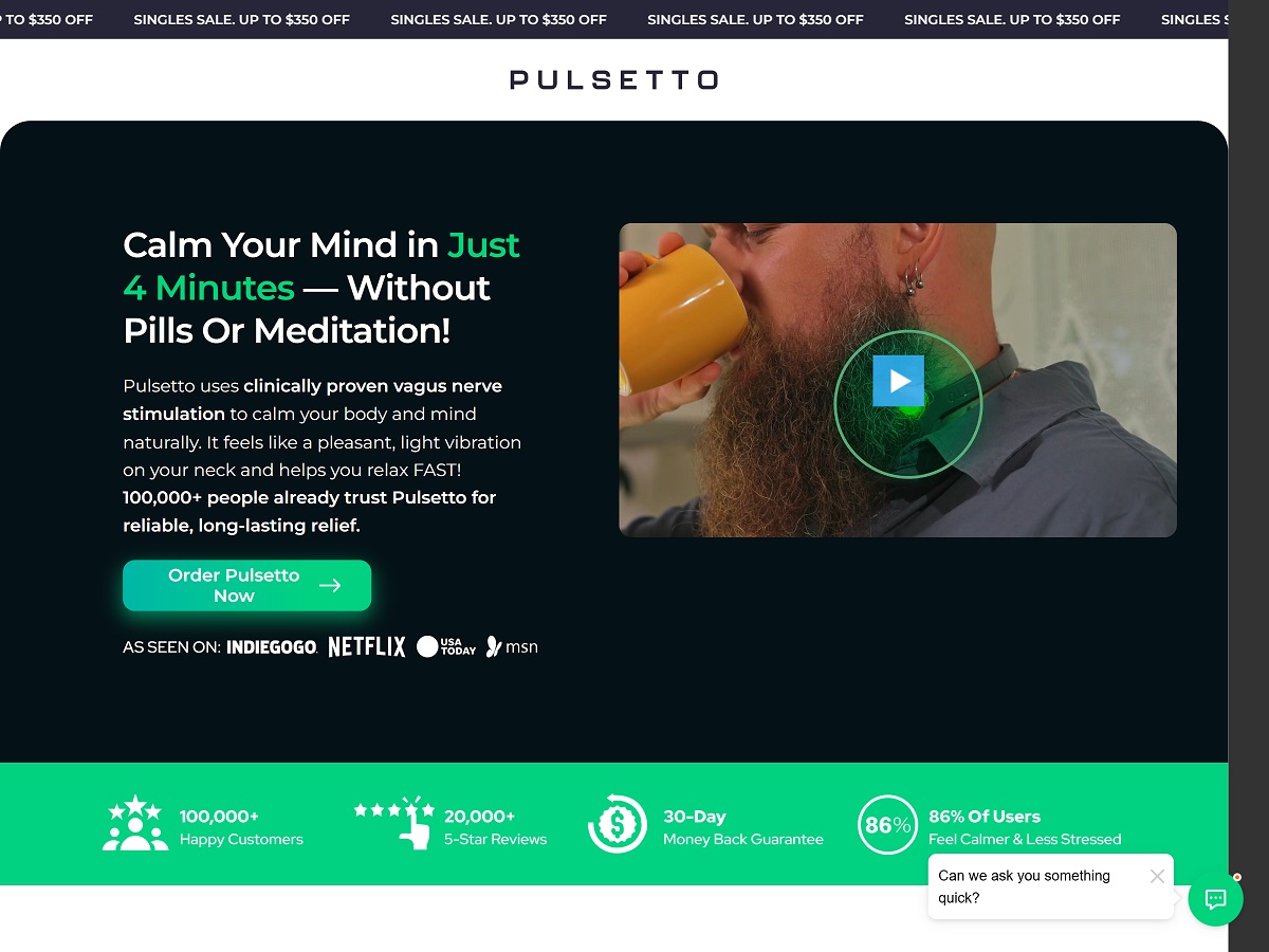 Image of **HOT** Pulsetto Lite - Calm Your Mind
