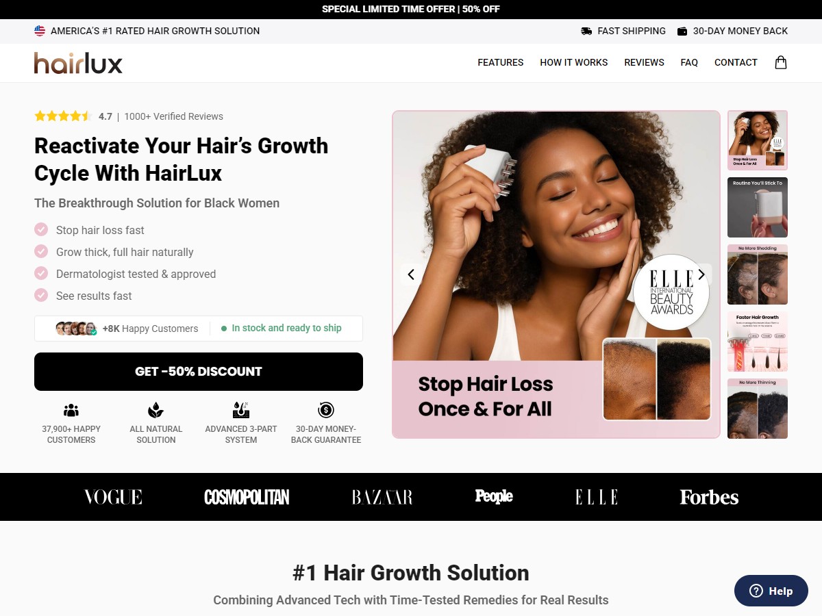HairLux Follicle Activator ~ CTC $59.95 [US, DE, CA, AU, UK, FR, IL, +232 More]