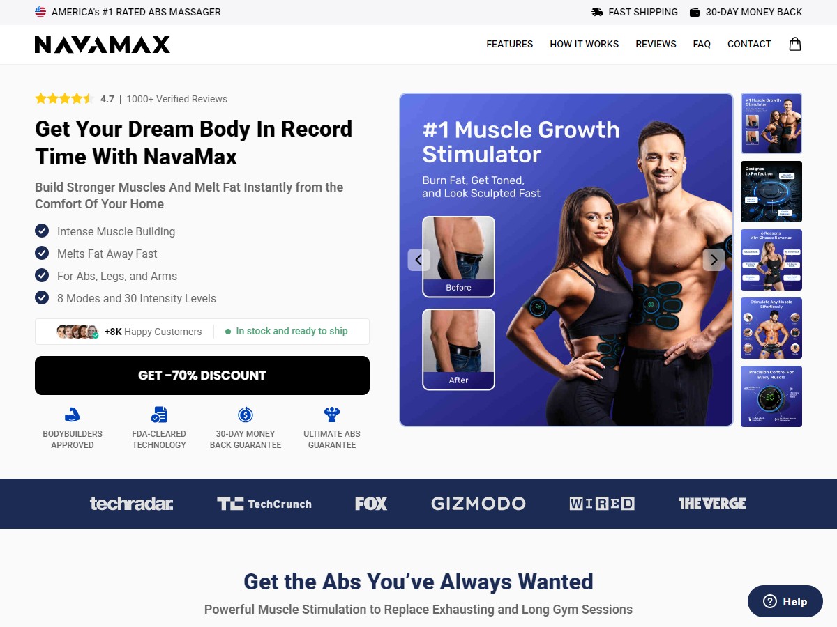 NavaMax ABS stimulator ~ CTC $49.99 [US, DE, CA, AU, UK, FR, IL, +232 More]