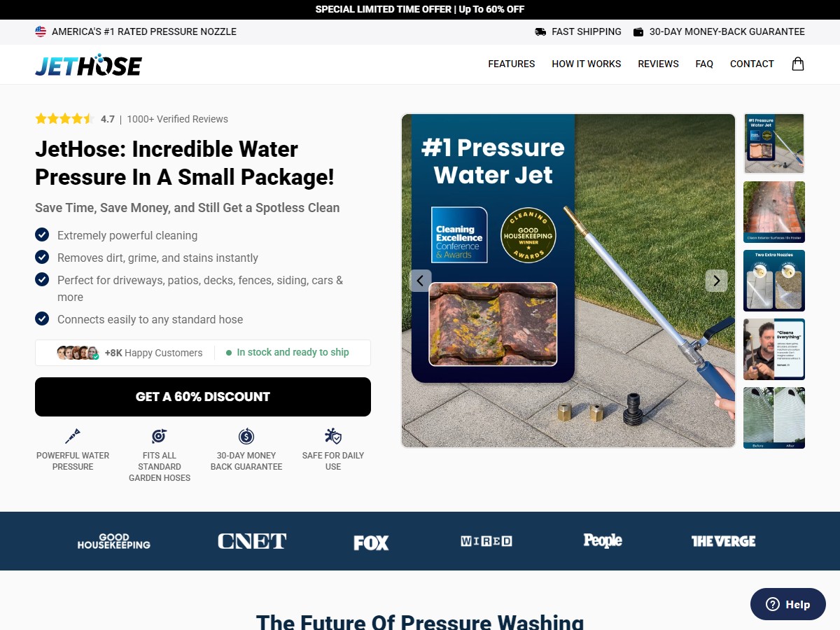 **HOT** JetHose Pressure Nozzle ~ CTC $59.99 [US, DE, CA, AU, UK, FR, IL, +232 More]