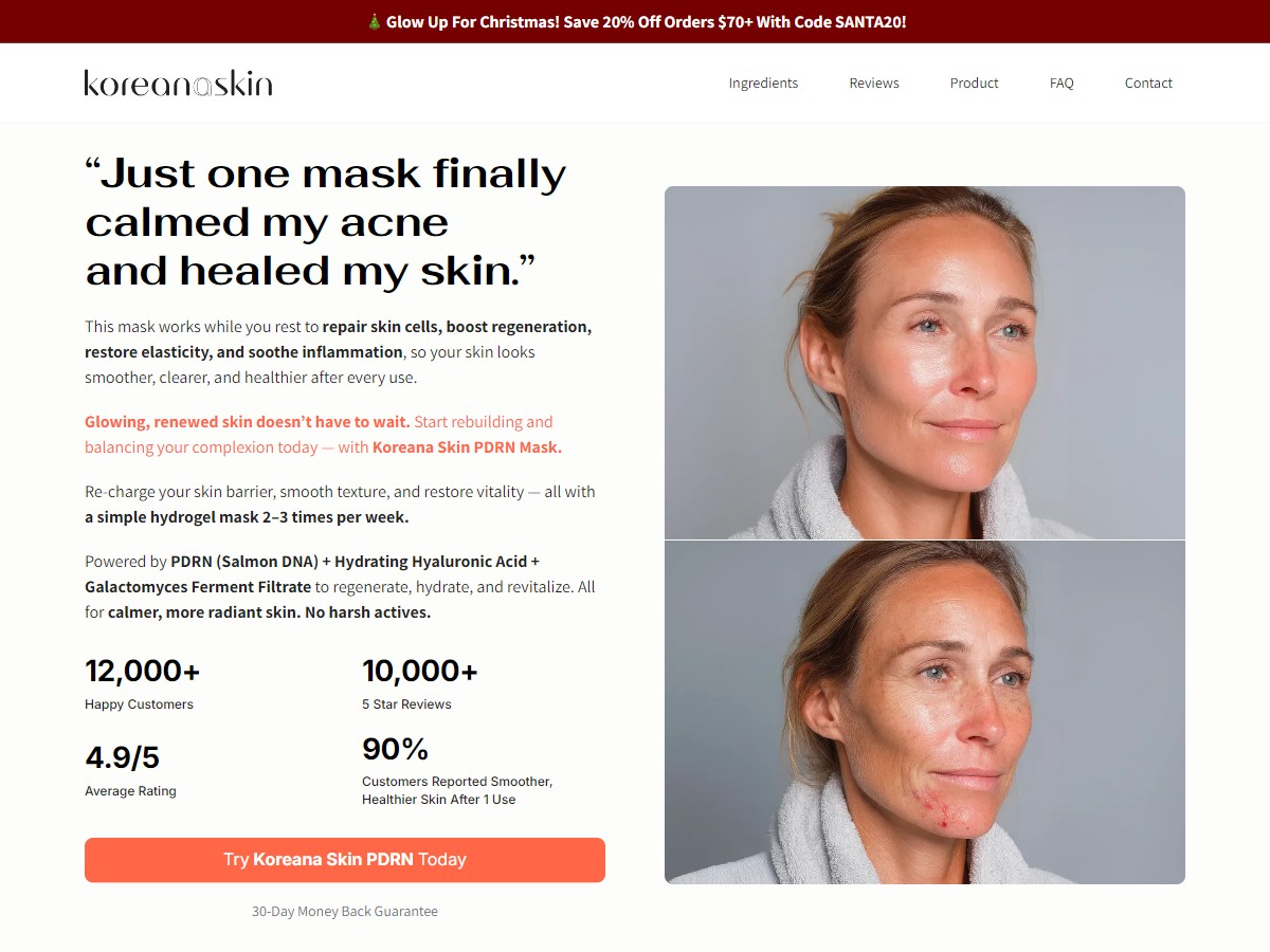 PDRN Mask - Clear Skin ~ No Paid Search - No SEO [US, DE, CA, AU, UK]
