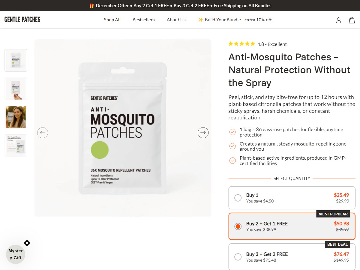 Anti-Mosquito Patches - Natural Protection without The Spray ~ No Paid Search - No SEO [US, DE, CA, AU, UK]