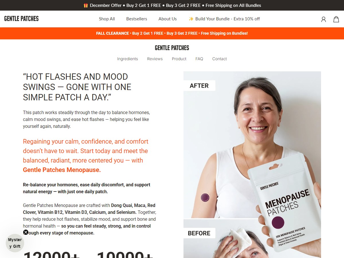 Menopause Patches - Natural Hormonal Balance & Relief ~ No Paid Search - No SEO [US, DE, CA, AU, UK]