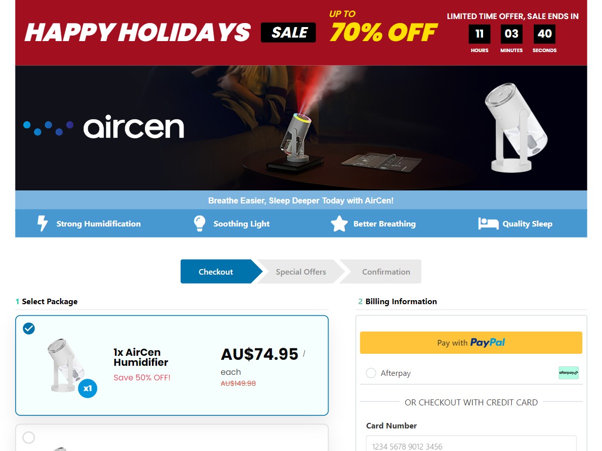 AirCen ~ CTC A$74.95 [AU]