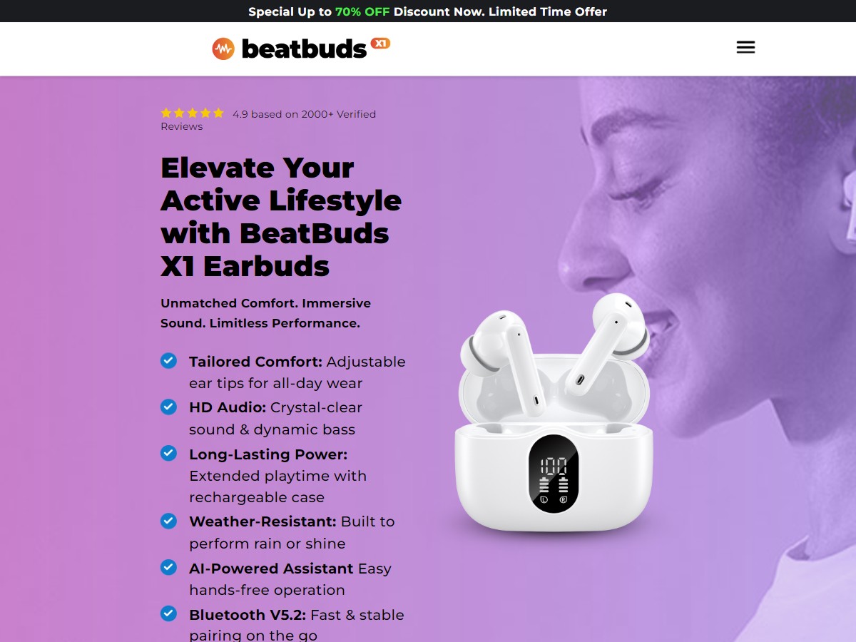 BeatBuds X1 White ~ CTC $49.95 [US]