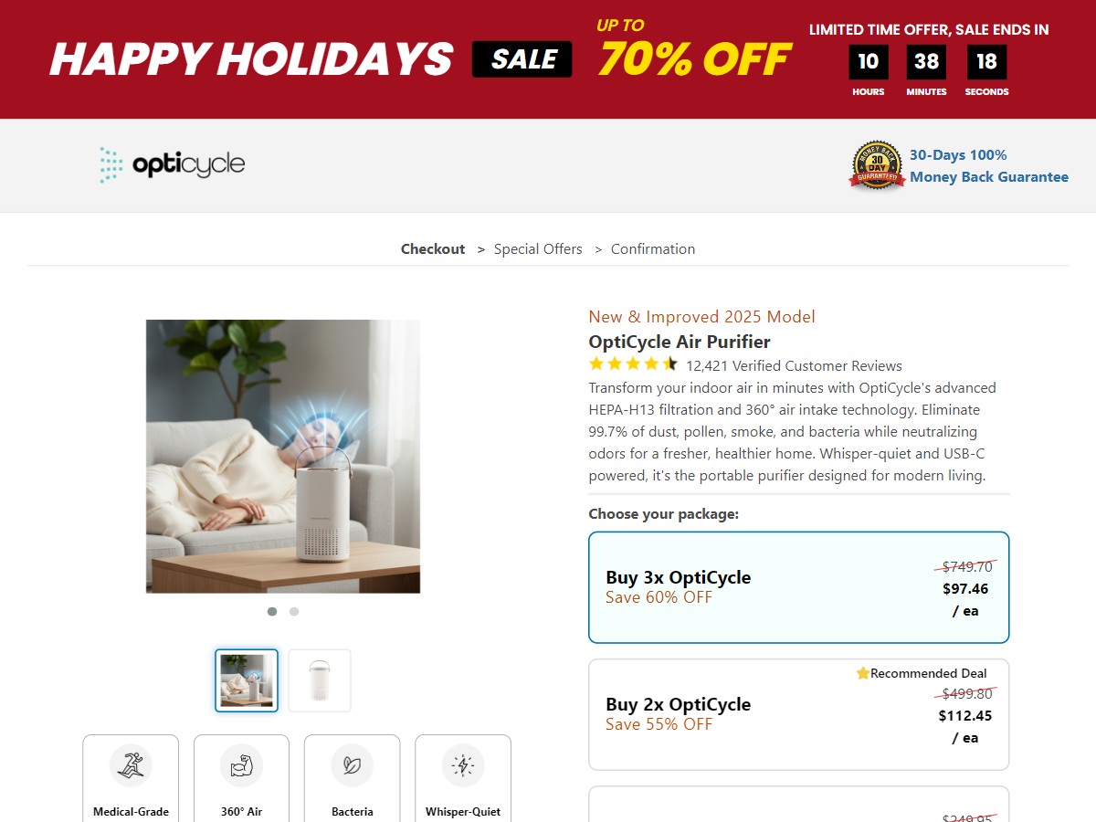 Image of OptiCycle Air Purifier ~ CTC $124.97