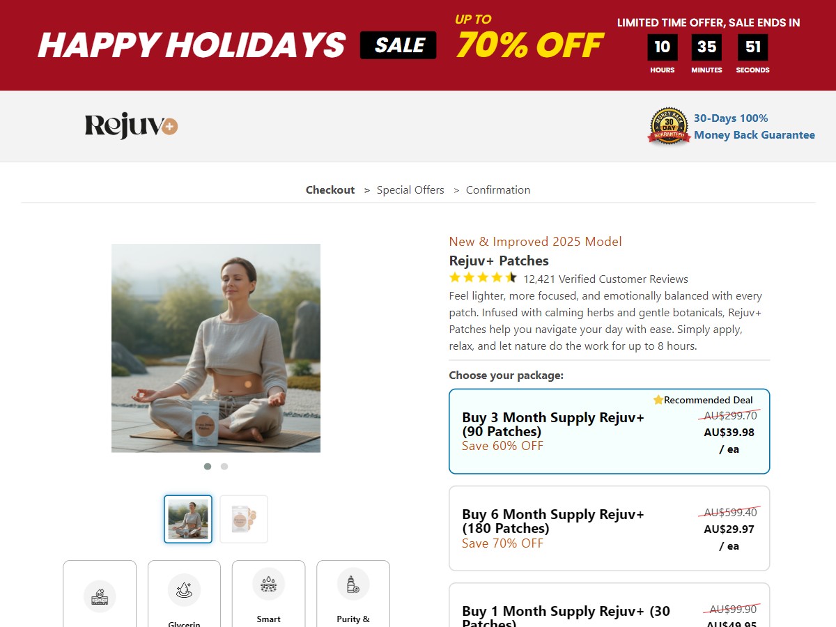 Rejuv+ Patches ~ CTC A$49.95 [AU]