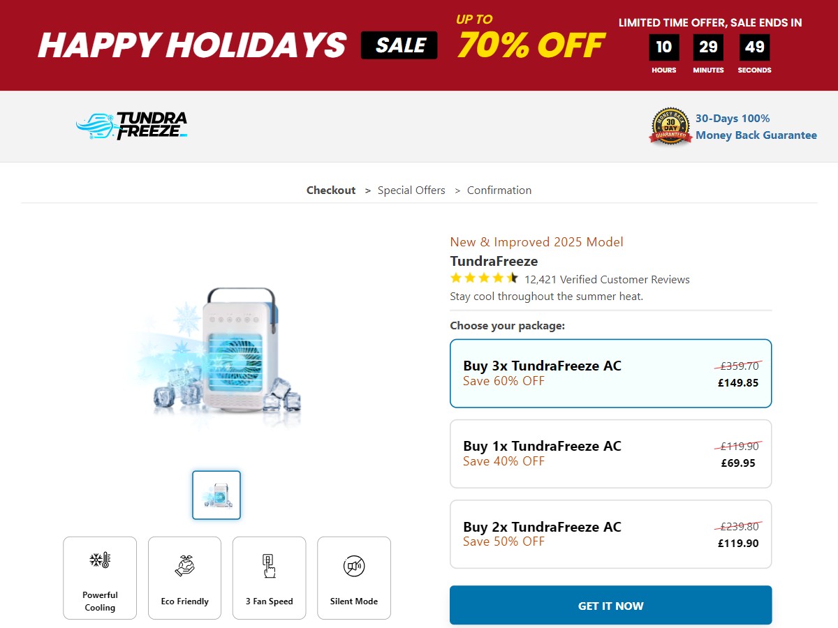 TundraFreeze Portable AC ~ CTC £69.95 [UK]