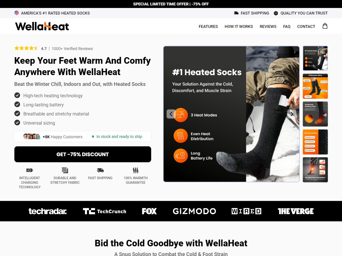Image of Heated Socks WellaHeat ~ CTC $69.99
