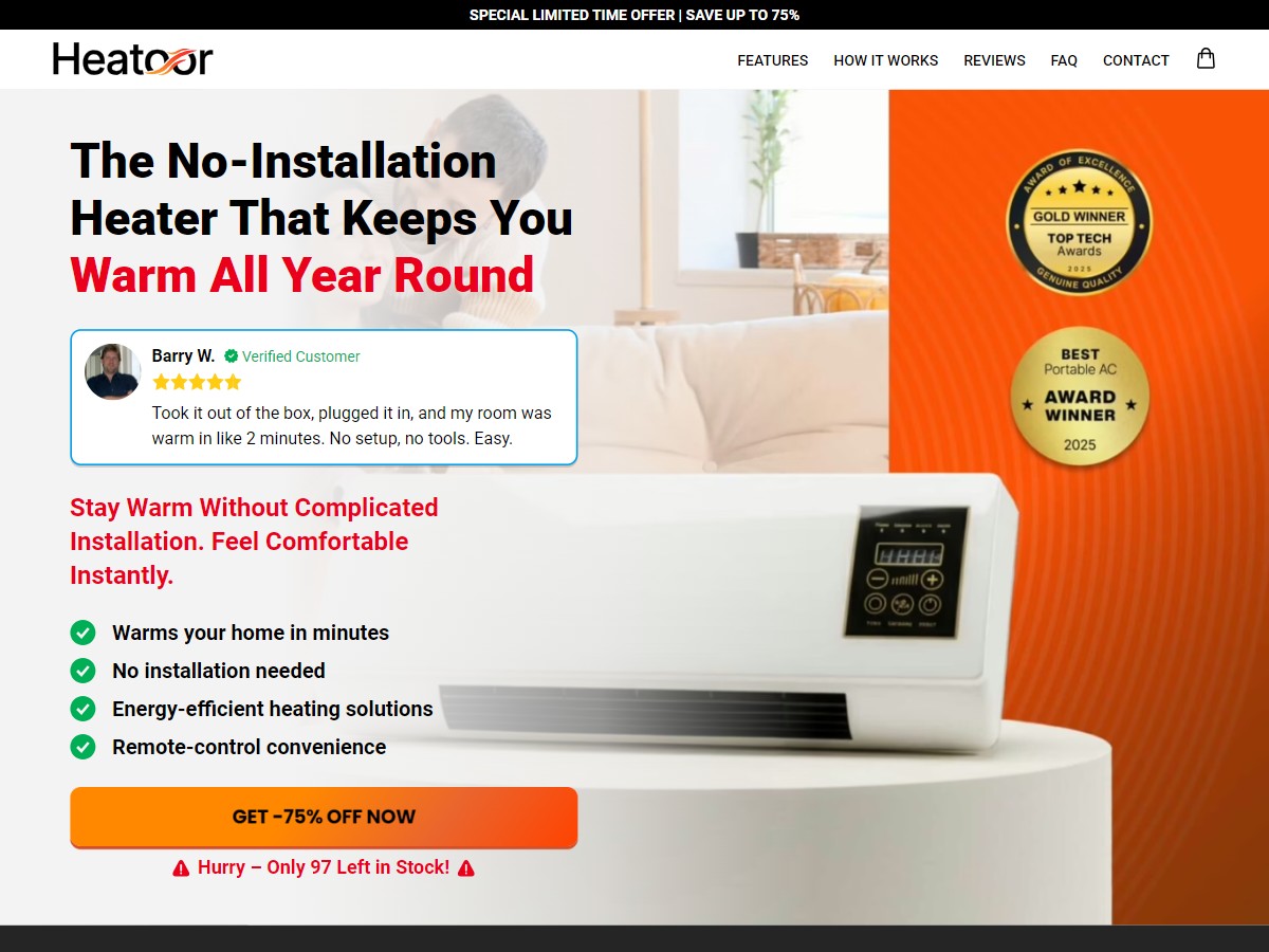 Portable Heater Heatoor ~ CTC $137.99 [US, DE, CA, AU, UK, FR, IL, +232 More]