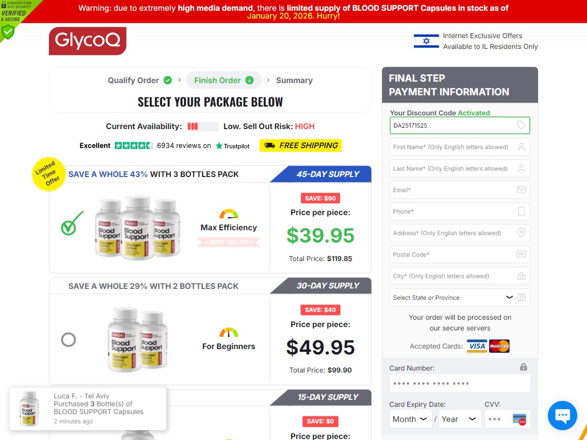 GlycoQ Blood Support Capsules ~ Low CTC - DTC [IL]
