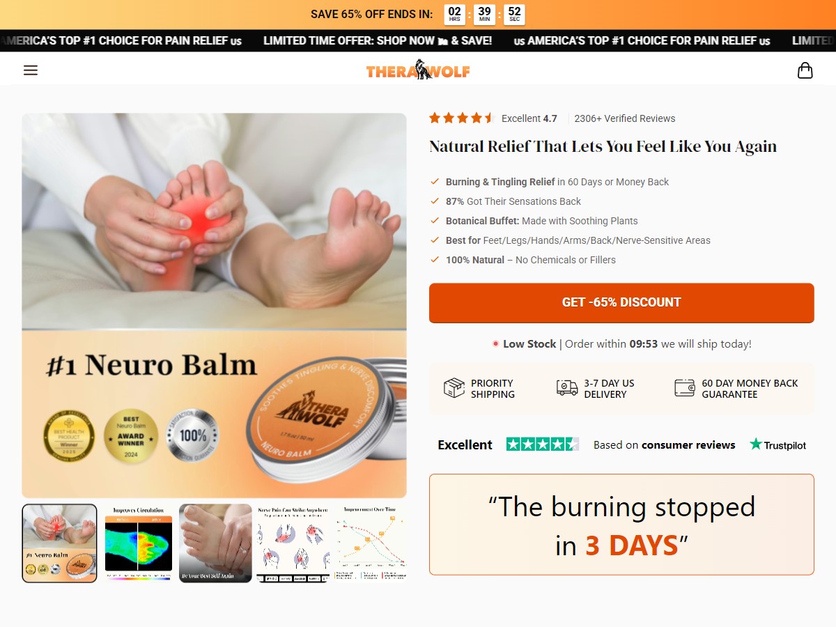 TheraWolf Neuro Balm ~ CTC $39.95 [US, DE, CA, AU, UK, FR, IL, +232 More]