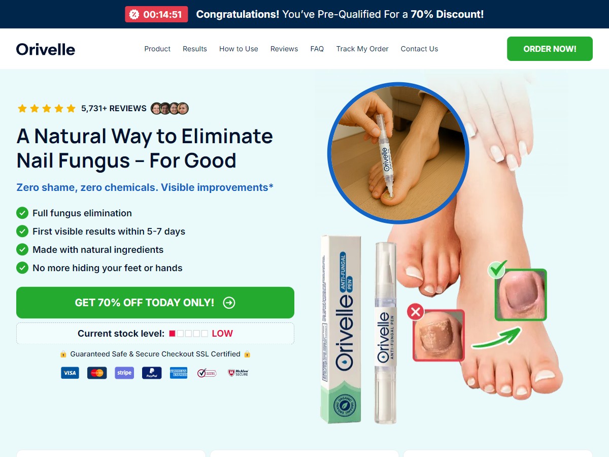 **HOT** Orivelle - Fungus Pen ~ 1-3-6 checkout {+Advertorial, DTC, Multi-Lang, Alt-Landers} (Event Tracking) [US, DE, CA, AU, UK, FR, IL, +233 More]