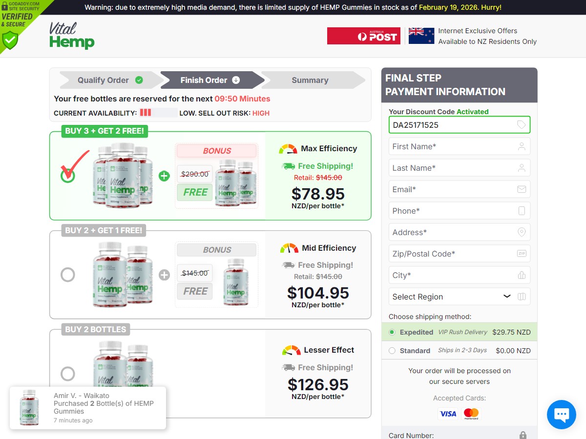 Vital Hemp Gummies ~ DTC (Event Tracking) [NZ]