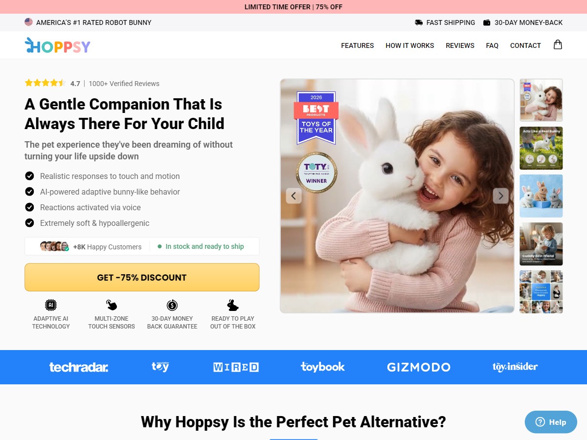 Hoppsy Robot Bunny ~ CTC $29.99 [US, DE, CA, AU, UK, FR, IL, +232 More]