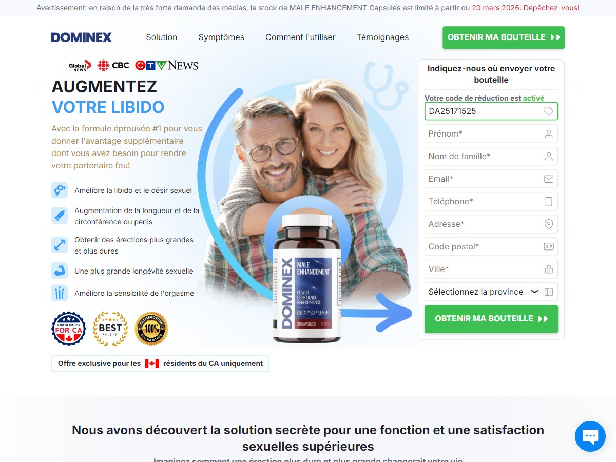 Dominex Male Enhancement Capsules ~ French [CA]