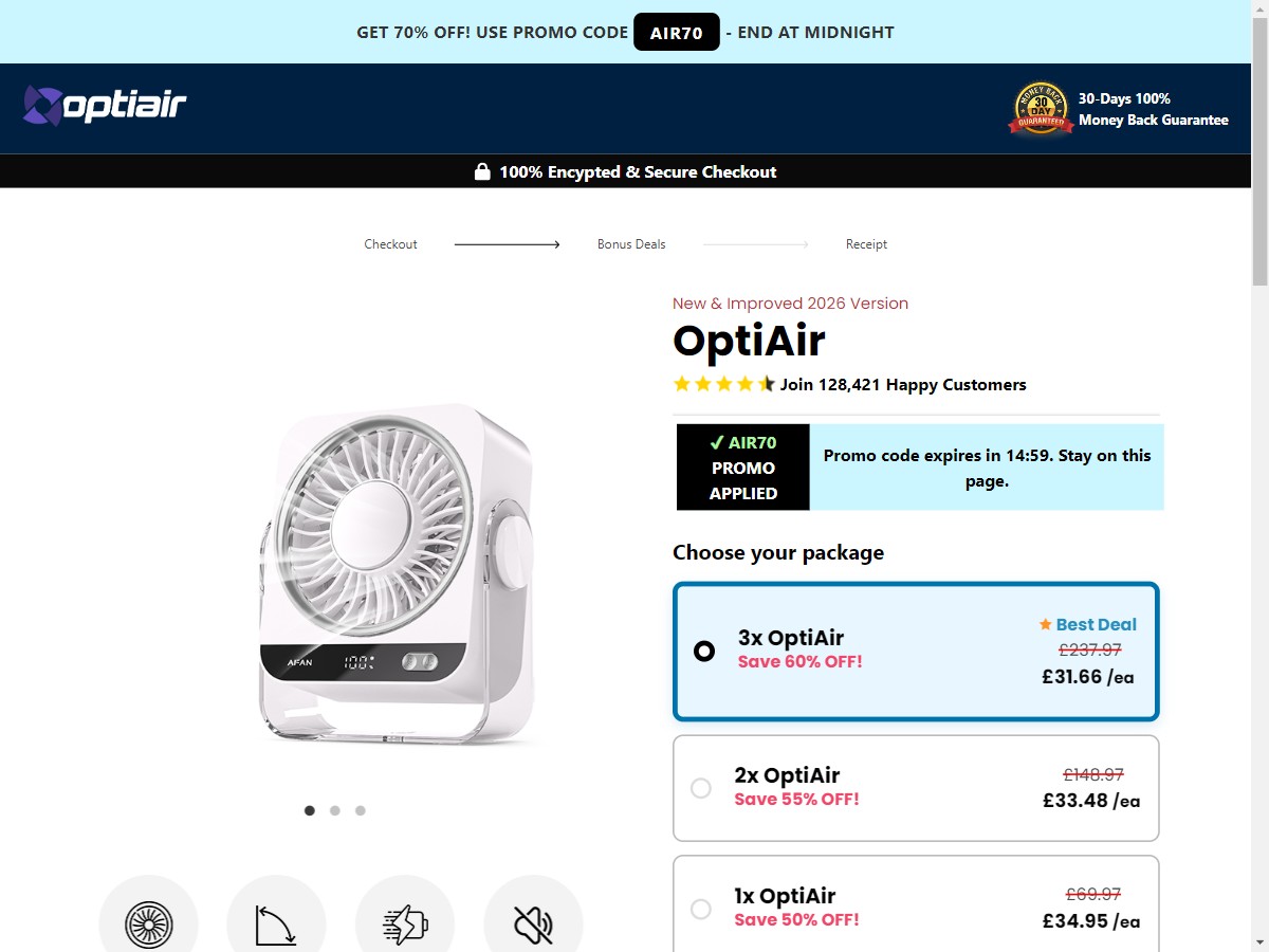 **NEW** OptiAir Portabl Cooler ~ CTC £34.95 [UK]