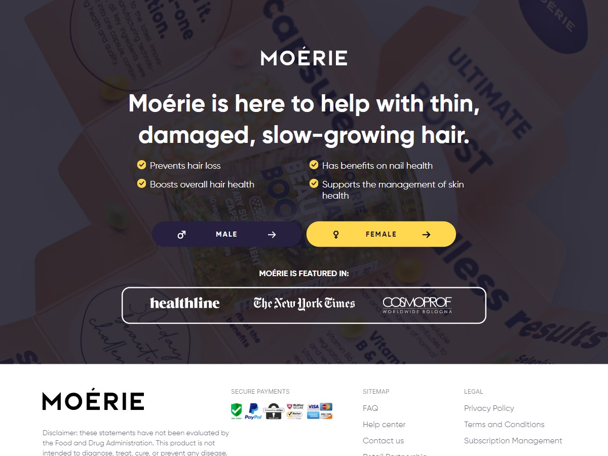Moerie Hair Regeneration Pills ~ CTC $64.99 [US, CA, UK, IE]