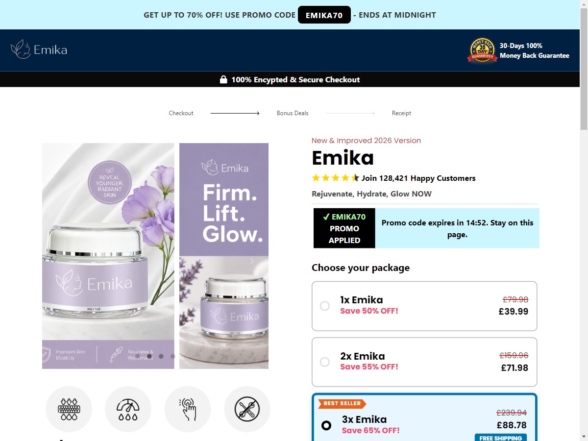 **NEW** Emika Wrinkle Cream ~ CTC £39.99 [UK]