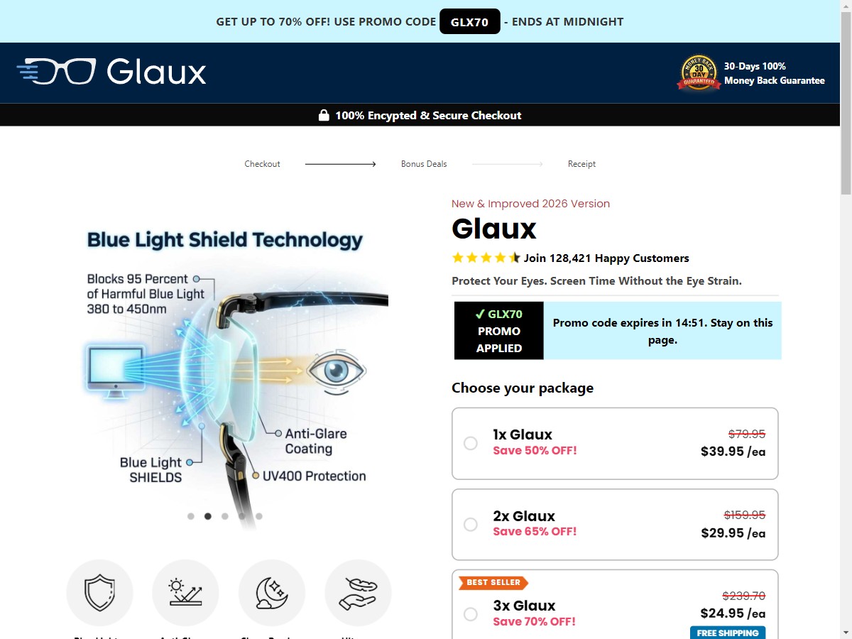 Glaux - Blue Filter Glasses ~ CTC $39.95 [US]