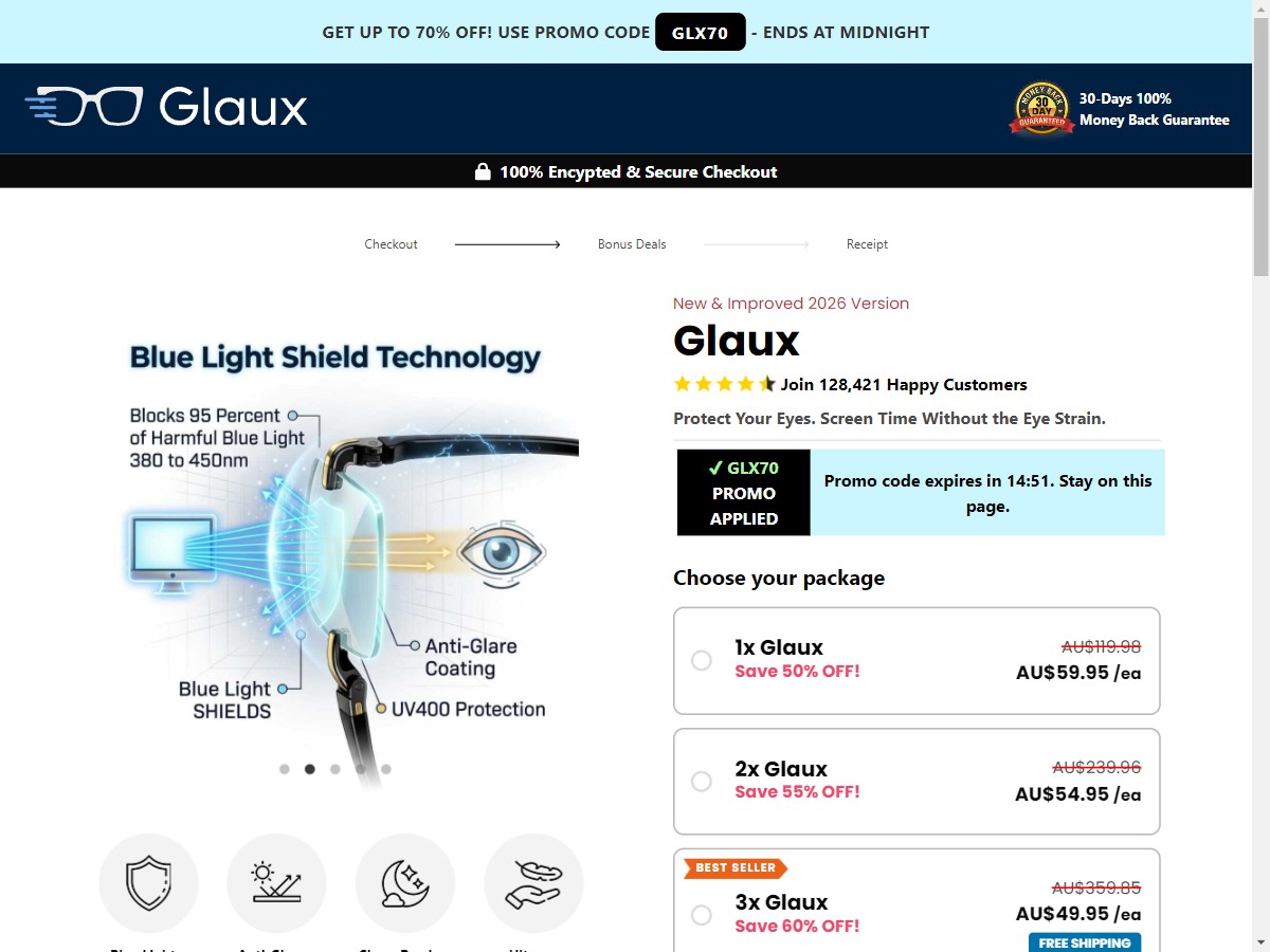 Glaux - Blue Filter Glasses ~ CTC $59.95 [AU]