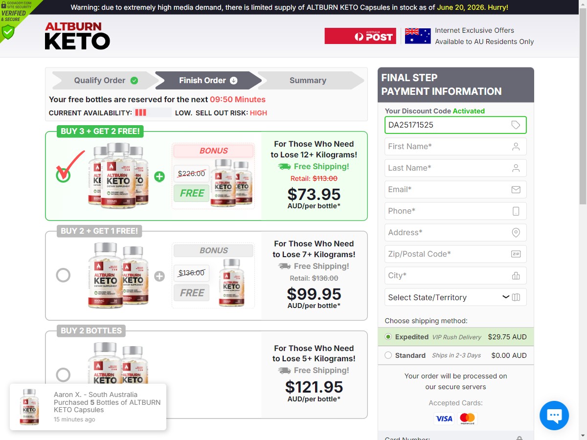 **NEW** AltBurn KETO Capsules ~ DTC [AU]