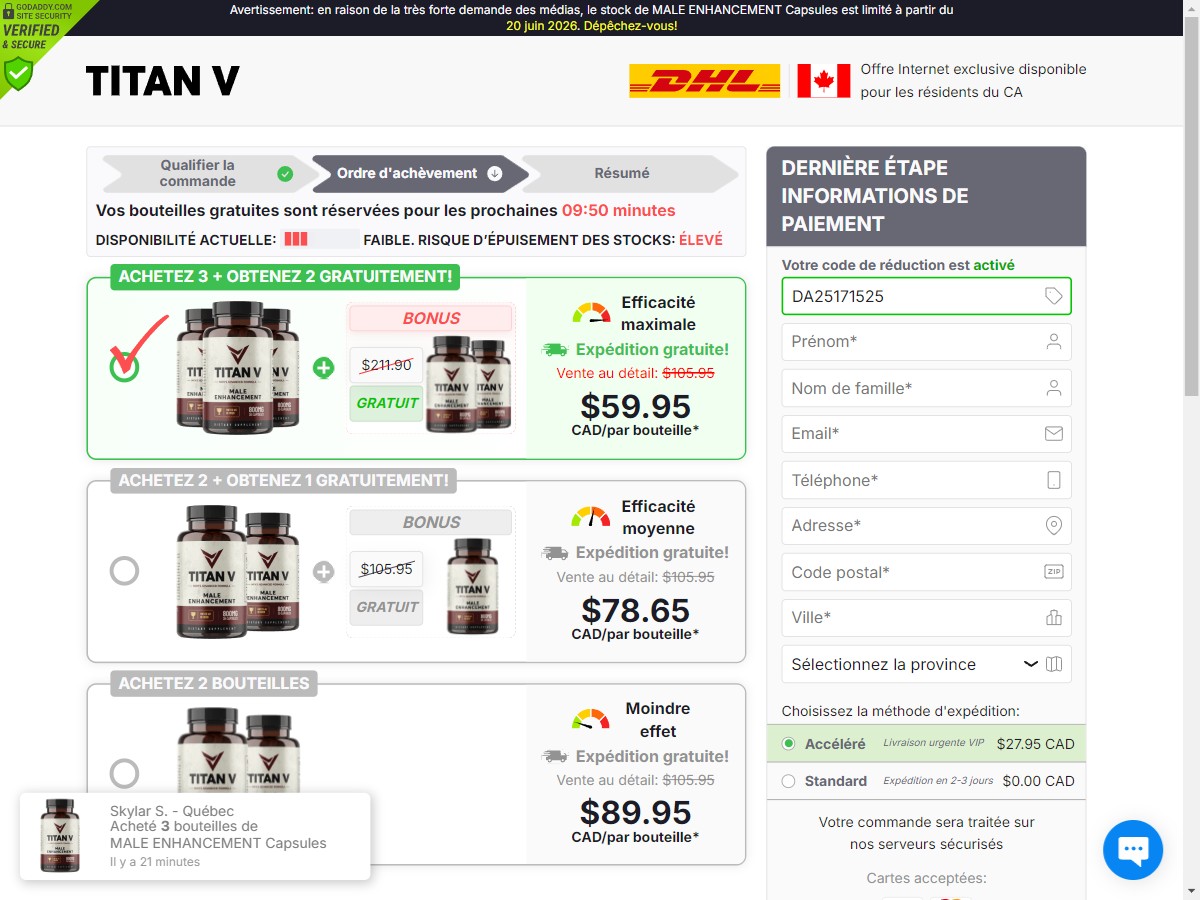 **NEW** TiTAN V ME Capsules ~ French - DTC [CA]