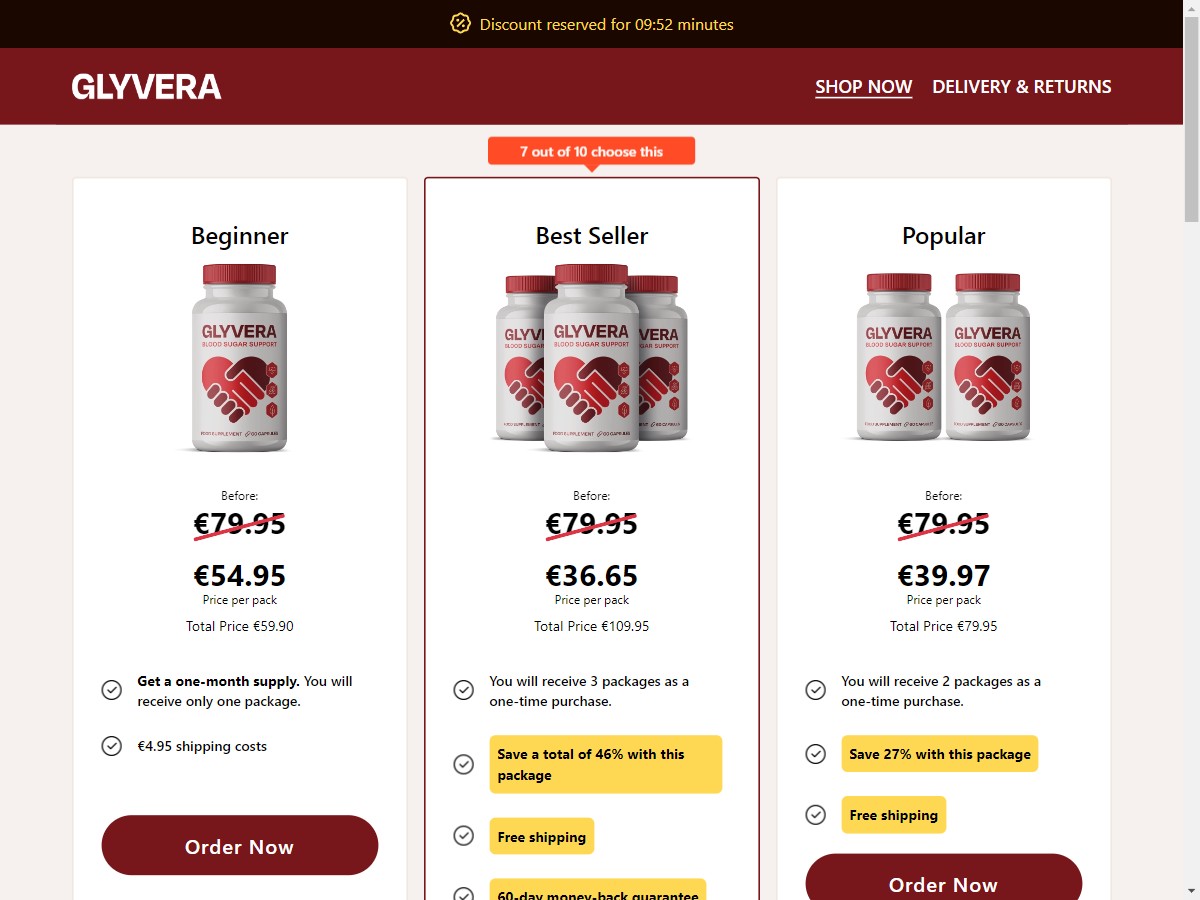 **NEW** Glyvera - Blood Sugar Support [DE, FR, AT, CH, IT, SE, DK, +7 More]