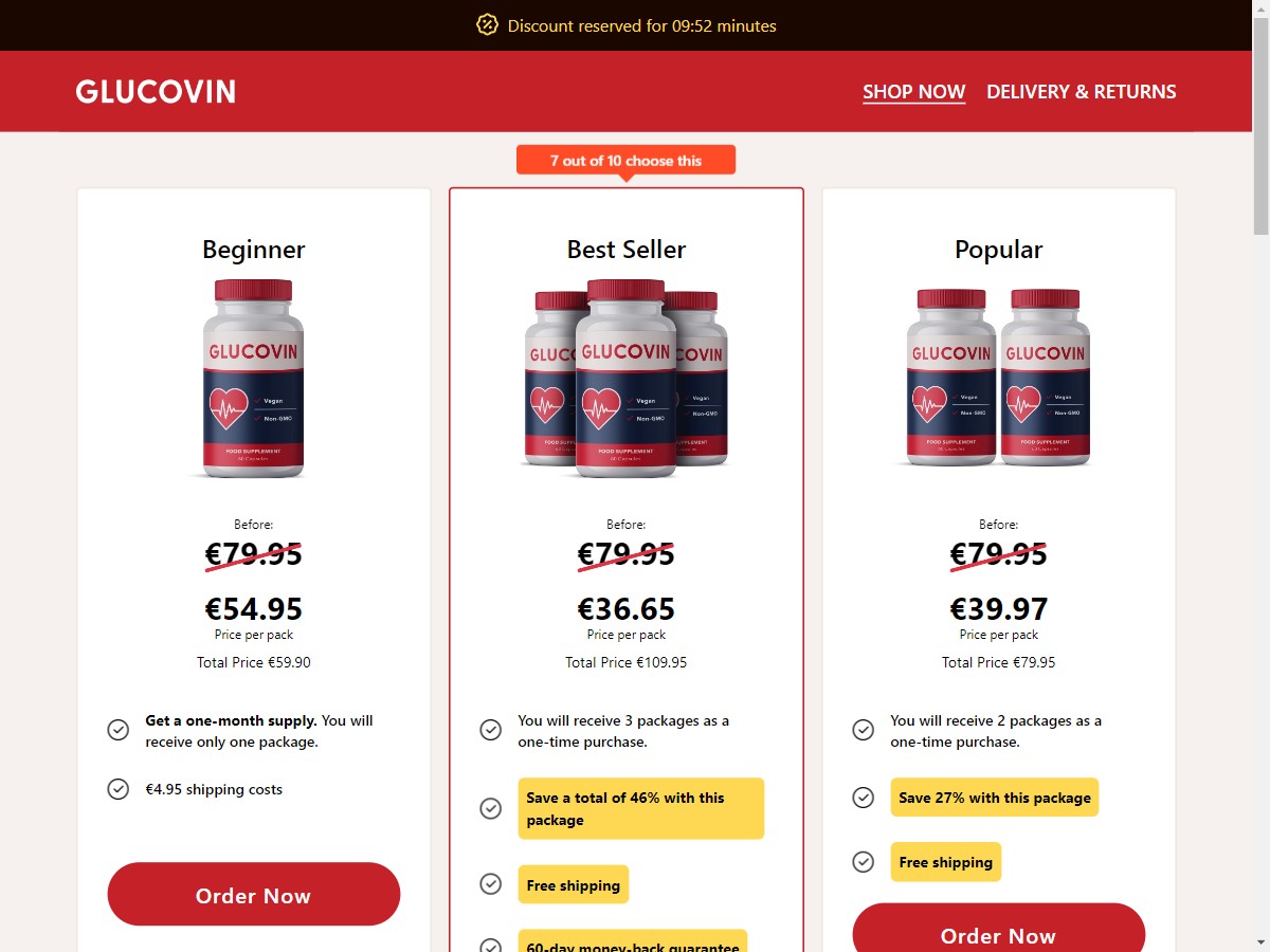 **NEW** Glucovin - Blood Sugar Support [DE, FR, AT, CH, IT, SE, DK, +7 More]