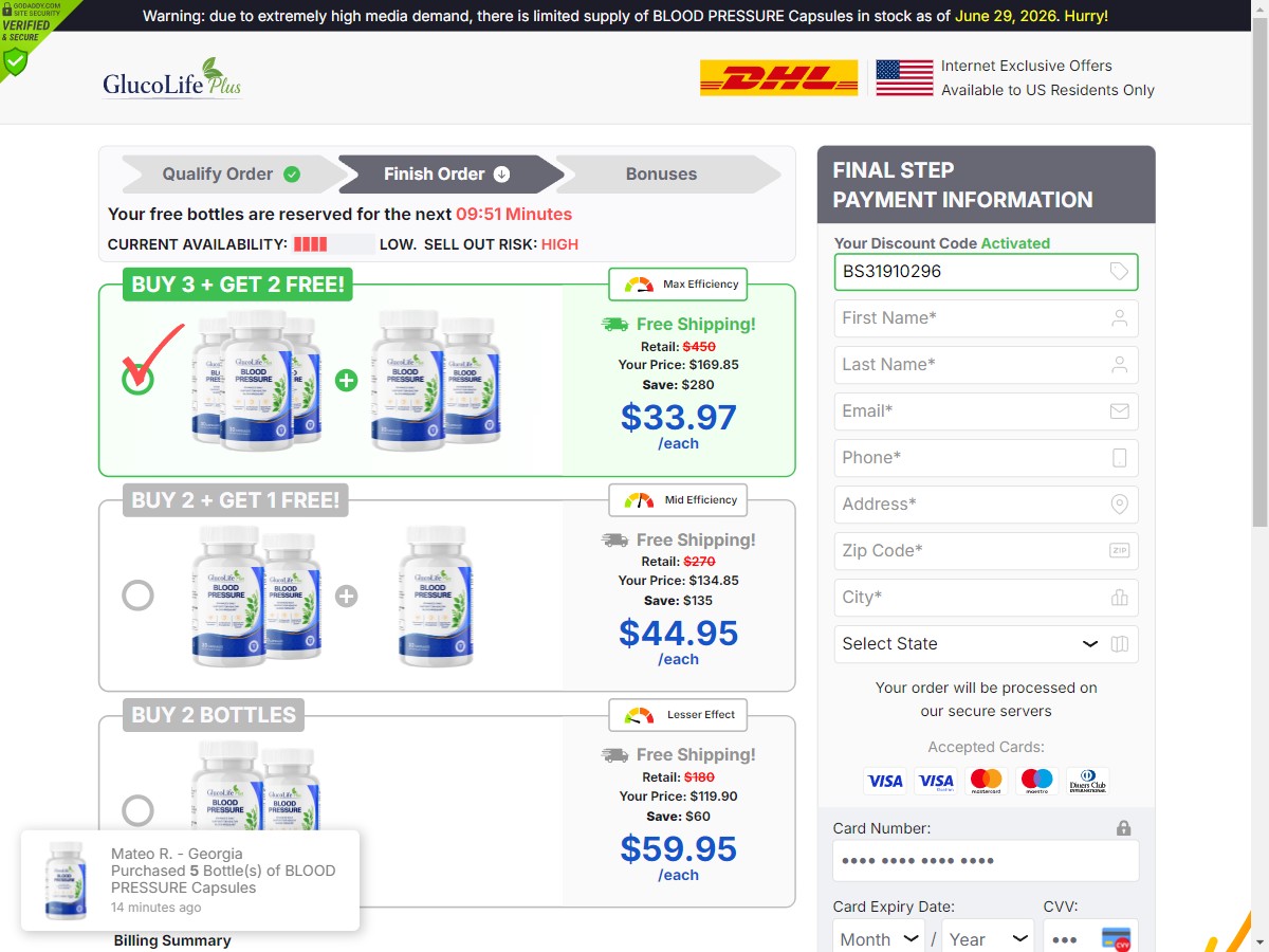 GlucoLife+ Blood Pressure ~ DTC [US]