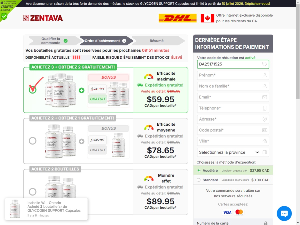 **NEW** Zentava Glycogen Control ~ French - DTC [CA]
