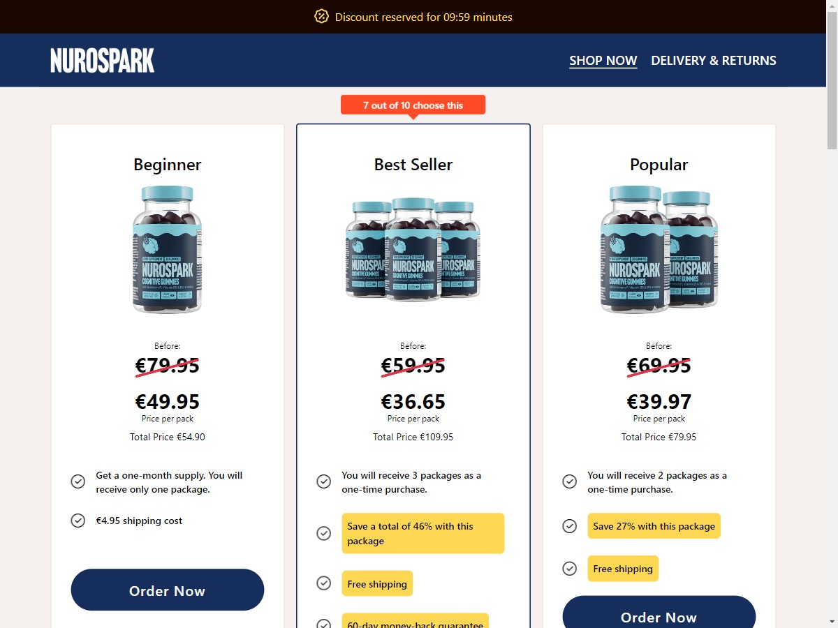 **NEW** Nurospark - Brain Focus [DE, FR, AT, CH, IT, SE, DK, +7 More]