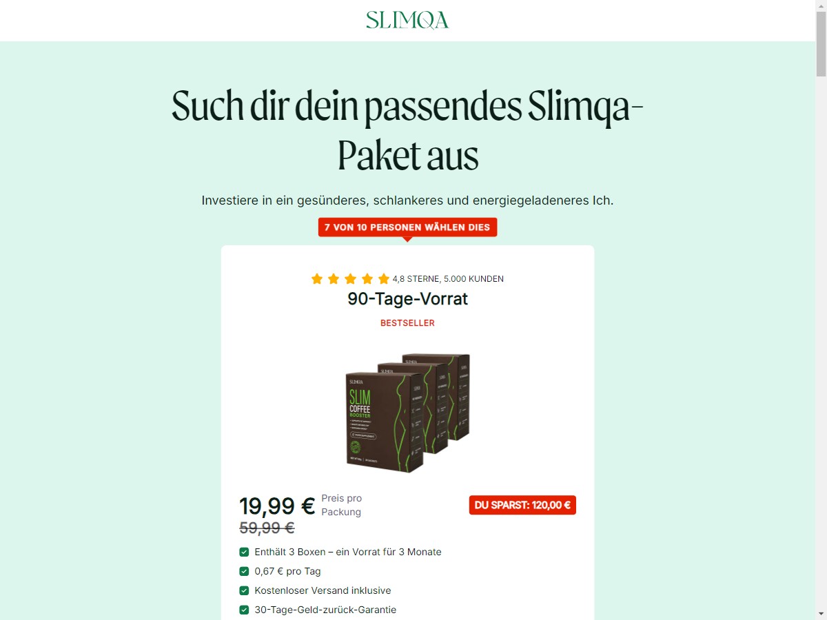 **NEW** Slimqa Slim Coffee Booster - Diet [DE, AT, CH]