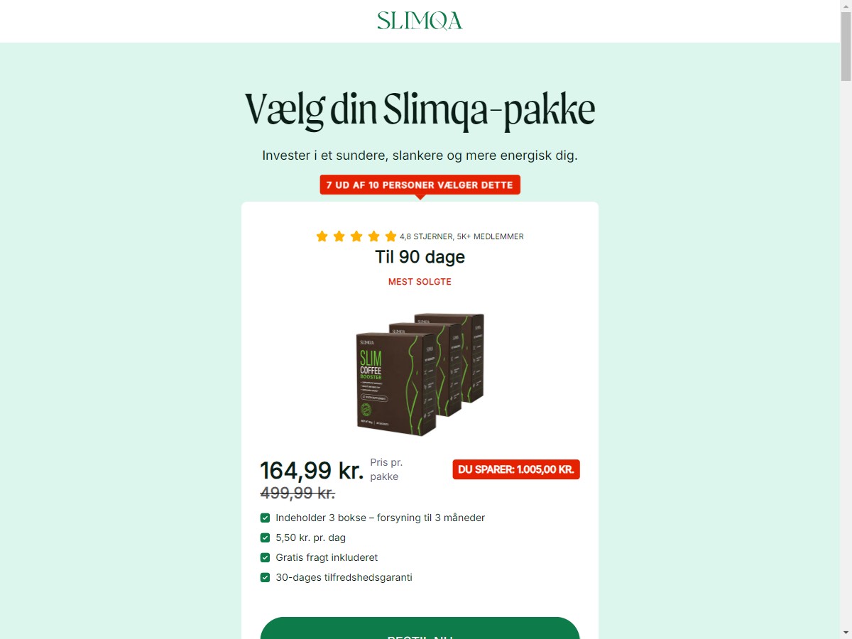 **NEW** Slimqa Slim Coffee Booster - Diet [DK]