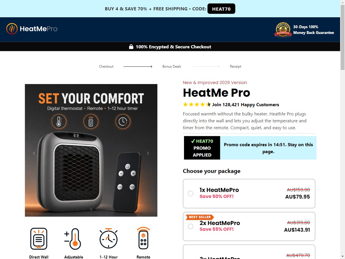 **NEW** HeatMe Pro - Portable Heater ~ CTC A$79.95 [AU]