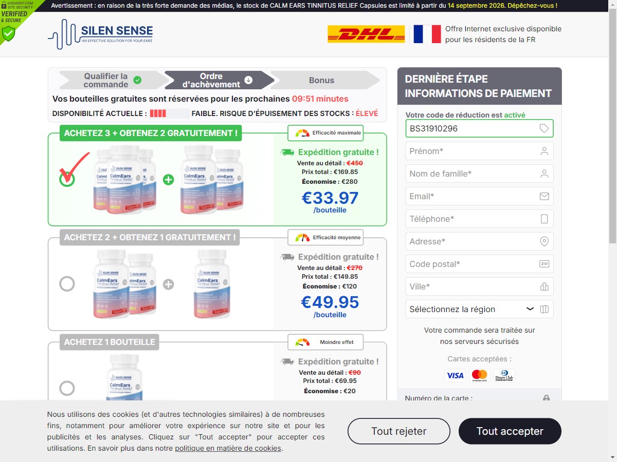 **NEW** Calm Ears Tinnitus Relief Capsules ~ DTC [FR]