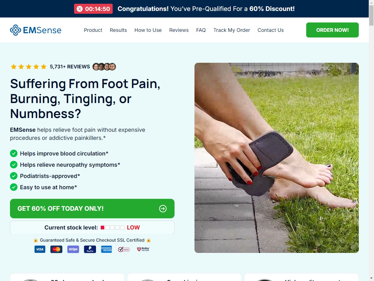 **HOT** EMSense - EMS Massager ~ PAID TRAFFIC ONLY [US, DE, CA, AU, UK, FR, IL, +232 More]