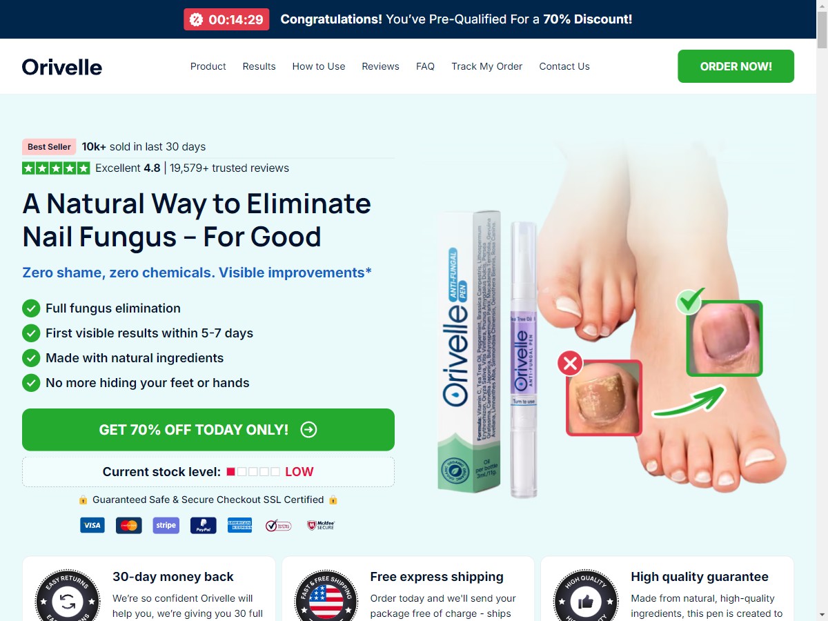 **HOT** Orivelle - Fungus Pen ~ PAID TRAFFIC ONLY - 1-3-6 Checkout [US, DE, CA, AU, UK, FR, IL, +232 More]