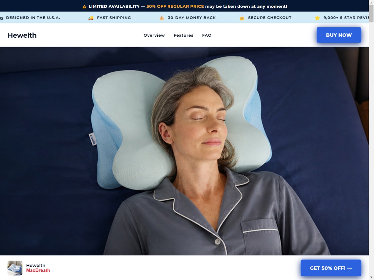 **NEW** Hewelth MaxBreath Pillow [US, CA, AU, UK]