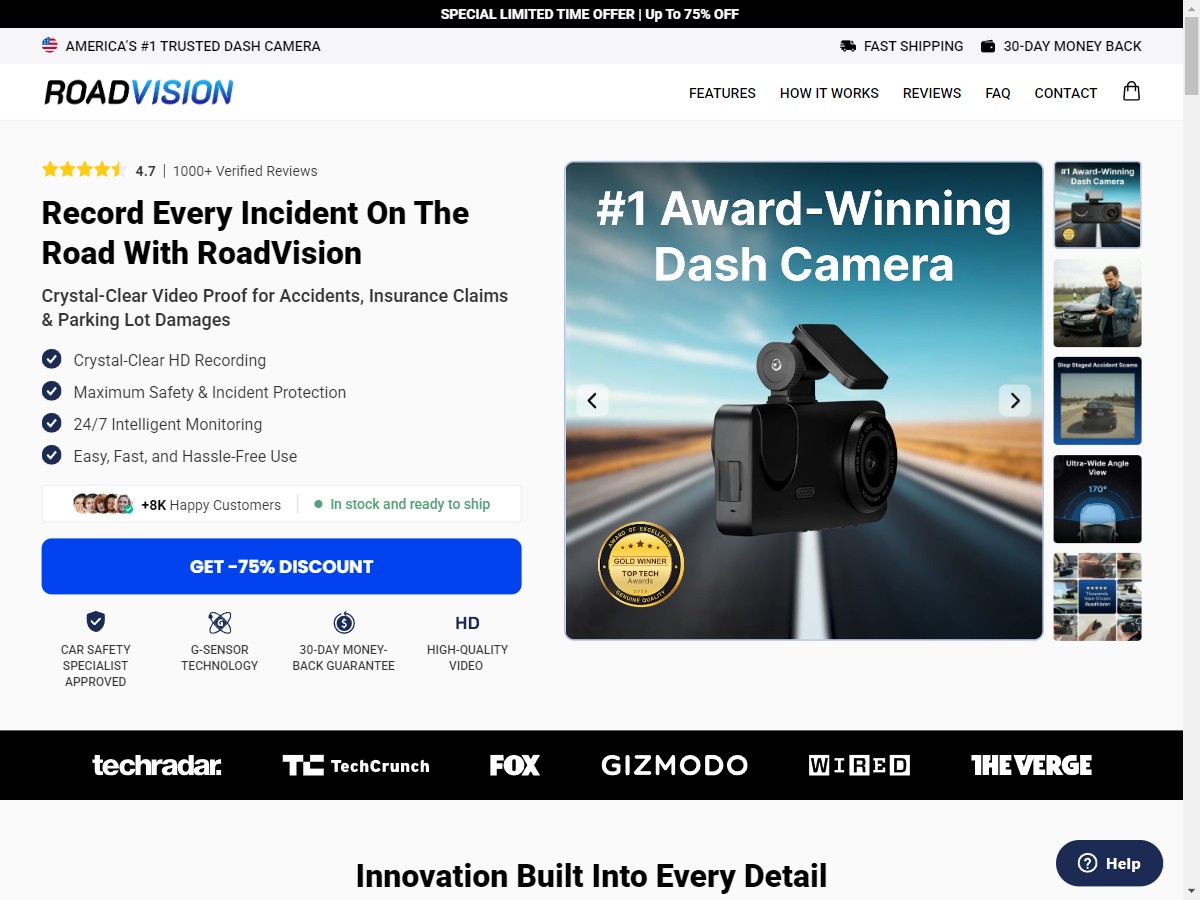 **NEW** RoadVision - Dash Cam [US, DE, CA, AU, UK, FR, IL, +229 More]