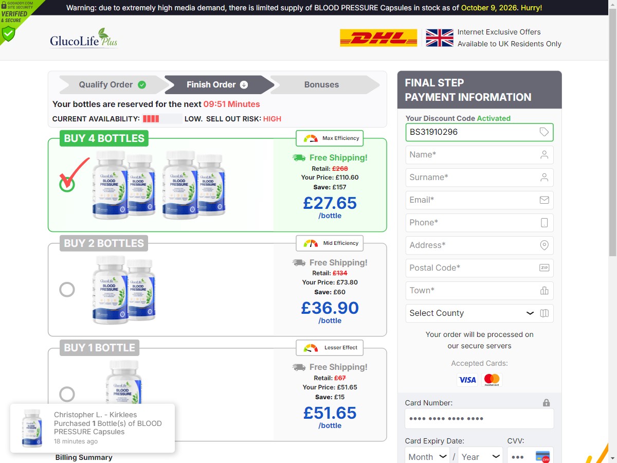 **NEW** GlucoLife+ Blood Sugar Support ~ DTC [UK]