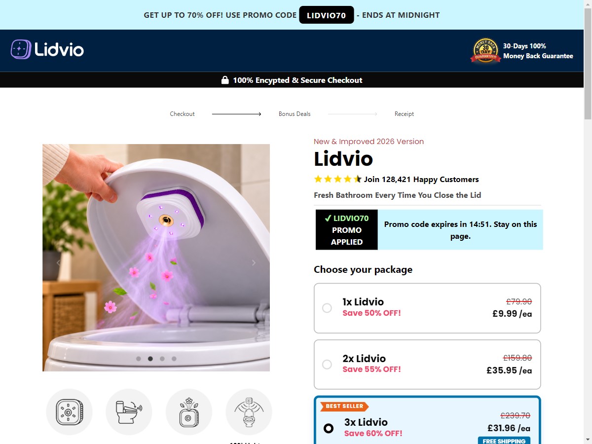 **NEW** Lidvio - UV-C Toilet Light Aroma Mist [UK]