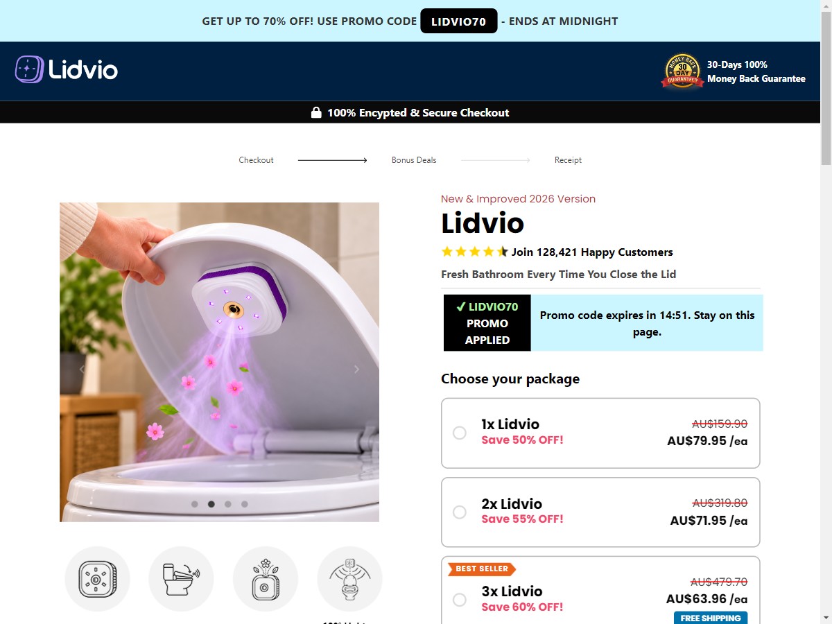 **NEW** Lidvio - UV-C Toilet Light Aroma Mist [AU]