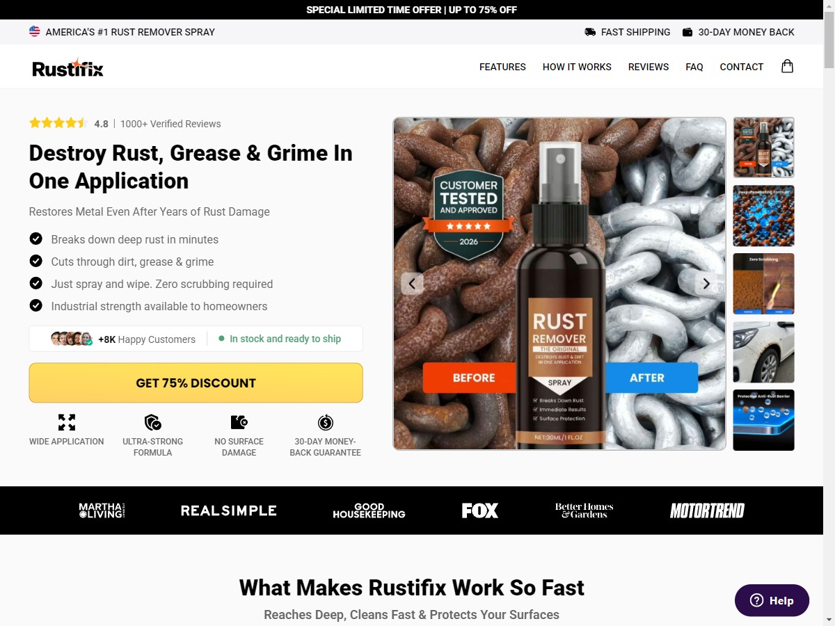 **NEW** RustiFix - Rust Remover Spray [US, DE, CA, AU, UK, FR, IL, +229 More]
