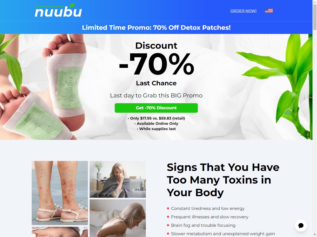 Nuubu - Detox Foot Patches ~ UPDATED [US, DE, CA, AU, UK, FR, IL, +44 More]