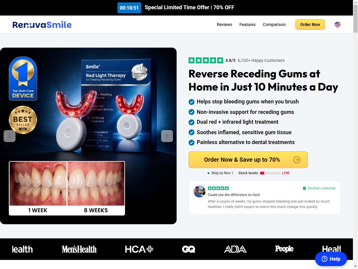 **NEW** RenuvaSmile - Receding Gums Device [US, DE, CA, AU, UK, FR, IL, +229 More]