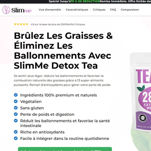 SlimMe Detox Tea - DTC [FR] (Social,Banner,Native,Push,SEO,Search,Brand Bidding) - CPA