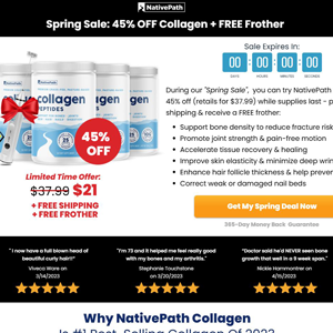 Collagen Peptides Jar 45% Off Sale [US] (Social,Banner,Native,Push,SEO,Search) - CPA {No BrandBidding}