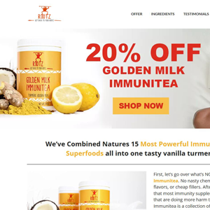 Golden Milk Immunitea [US,CA] (Social,Banner,Native,Push,SEO,Search,Brand Bidding) - CPA 